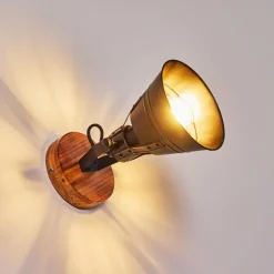 Lampes Industrielles-hofstein Applique murale Berkeley Bois foncé, Noir, 1 lumière