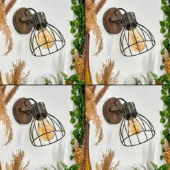 Lampes Vintages & Rétros-hofstein Applique murale Bitterroot Brun, Bois foncé, 1 lumière