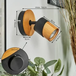 Luminaires Scandinaves-hofstein Applique murale Blondo Écru, Noir, 1 lumière