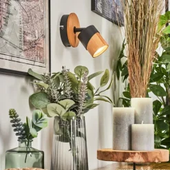 Luminaires Scandinaves-hofstein Applique murale Blondo Écru, Noir, 1 lumière