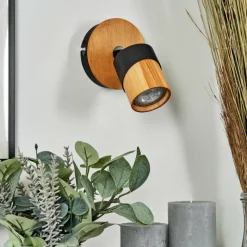 Luminaires Scandinaves-hofstein Applique murale Blondo Écru, Noir, 1 lumière