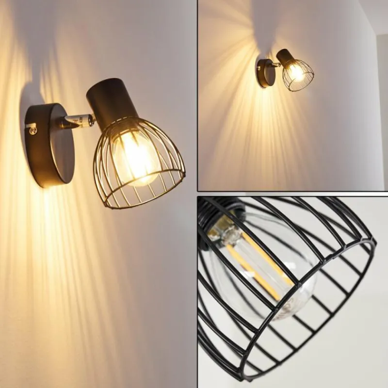 hofstein Applique murale Bolderslev Chrome, Noir, 1 lumière