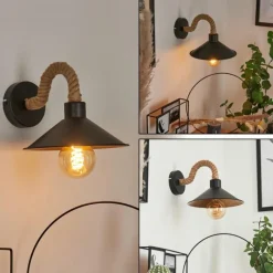 Lampes Dorées-hofstein Applique murale Bolombolo Écru, Noir, 1 lumière