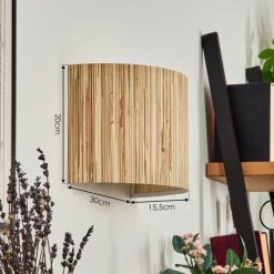 Style Boho-Chic-hofstein Applique murale Bongal Noir, 1 lumière