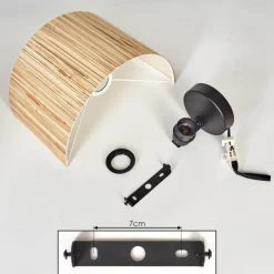 Style Boho-Chic-hofstein Applique murale Bongal Noir, 1 lumière