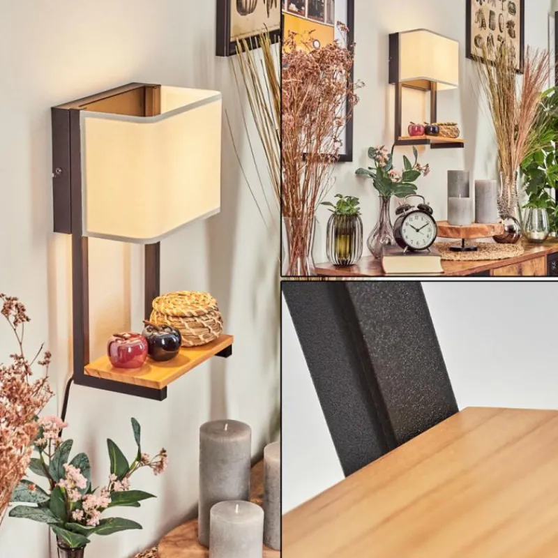 Lampes En Tissu-hofstein Applique murale Bonigen LED Écru, Noir, 1 lumière