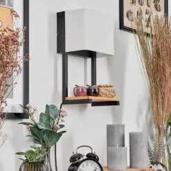 Lampes En Tissu-hofstein Applique murale Bonigen LED Écru, Noir, 1 lumière