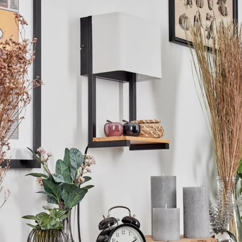 Lampes En Tissu-hofstein Applique murale Bonigen LED Écru, Noir, 1 lumière