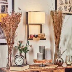 Lampes En Tissu-hofstein Applique murale Bonigen LED Écru, Noir, 1 lumière