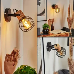 Lampes Vintages & Rétros-hofstein Applique murale Bridgeport Noir, 1 lumière