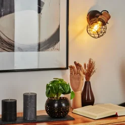 Lampes Vintages & Rétros-hofstein Applique murale Bridgeport Noir, 1 lumière