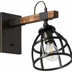 Luminaires Rustiques-Luminaires Brilliant Applique murale Brilliant Matrix Bois foncé, Noir, 1 lumière