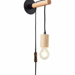 Luminaires Rustiques-Luminaires Brilliant Applique murale Brilliant Jenji Bois foncé, Noir, 1 lumière