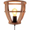 Style Boho-Chic-Luminaires Brilliant Applique murale Brilliant Matrix Wood Noir, 1 lumière