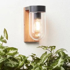 Lampes Vintages & Rétros-Luminaires Brilliant Applique murale Brilliant Cabar Bois foncé, Noir, 1 lumière