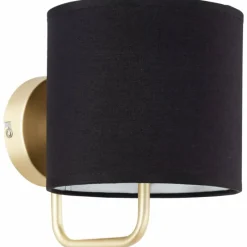 Lampes En Tissu-Luminaires Brilliant Applique murale Brilliant Clarie Laiton, 1 lumière