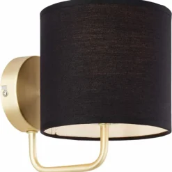 Lampes En Tissu-Luminaires Brilliant Applique murale Brilliant Clarie Laiton, 1 lumière