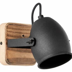 Luminaires Rustiques-Luminaires Brilliant Applique murale Brilliant CROWTON Bois foncé, Noir, 1 lumière