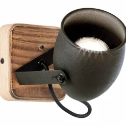 Luminaires Rustiques-Luminaires Brilliant Applique murale Brilliant CROWTON Bois foncé, Noir, 1 lumière