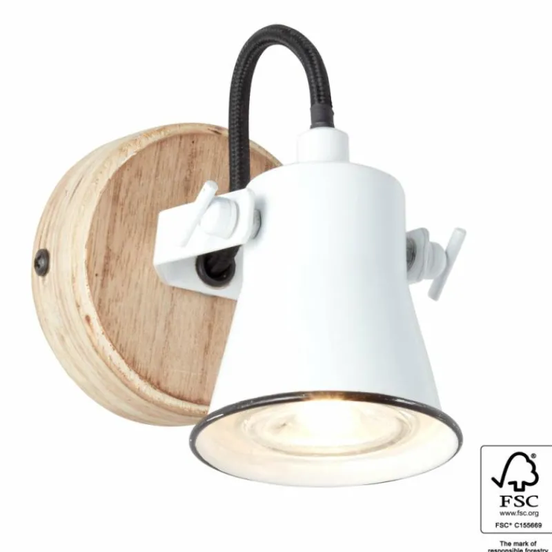 Luminaires Scandinaves-Luminaires Brilliant Applique murale Brilliant Seed Bois clair, Blanc, 1 lumière