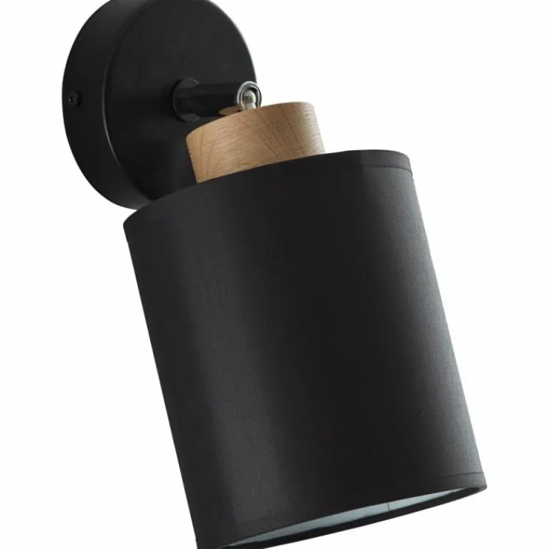 Lampes En Tissu-Luminaires Brilliant Applique murale Brilliant Vonnie Bois clair, Noir, 1 lumière