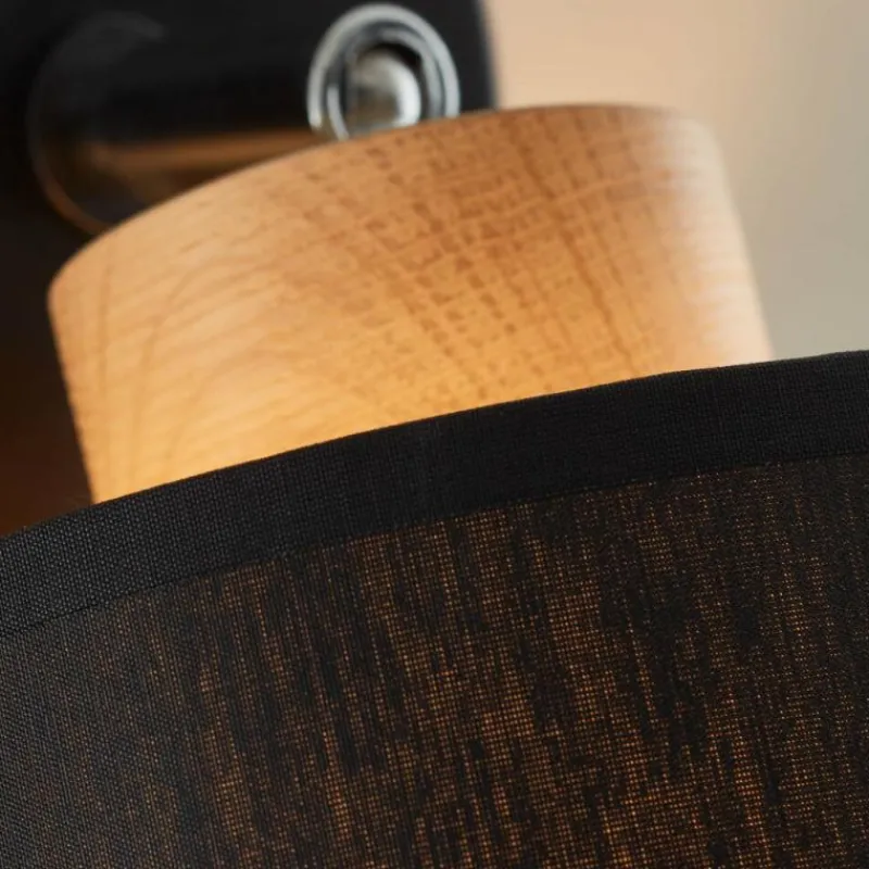 Lampes En Tissu-Luminaires Brilliant Applique murale Brilliant Vonnie Bois clair, Noir, 1 lumière