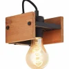 Luminaires Rustiques-Luminaires Brilliant Applique murale Brilliant Calandra Bois clair, Noir, 1 lumière
