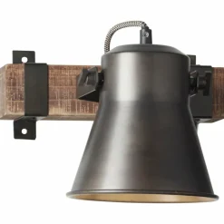 Lampes Industrielles-Luminaires Brilliant Applique murale Brilliant-Leuchten Decca Bois foncé, Noir, 1 lumière