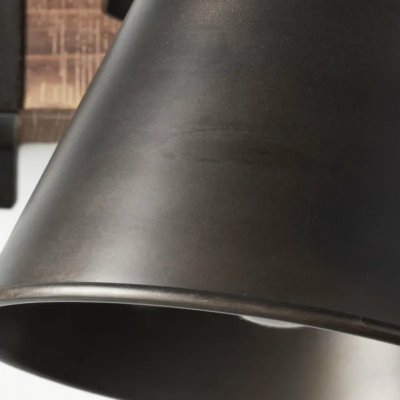 Lampes Industrielles-Luminaires Brilliant Applique murale Brilliant-Leuchten Decca Bois foncé, Noir, 1 lumière