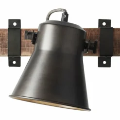 Lampes Industrielles-Luminaires Brilliant Applique murale Brilliant-Leuchten Decca Bois foncé, Noir, 1 lumière