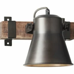 Lampes Industrielles-Luminaires Brilliant Applique murale Brilliant-Leuchten Decca Bois foncé, Noir, 1 lumière