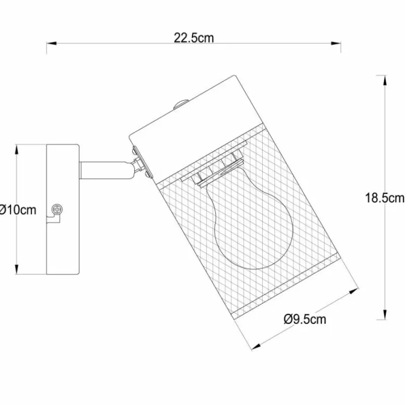 Lampes Industrielles-Luminaires Brilliant Applique murale Brilliant Kamolo Noir, 1 lumière