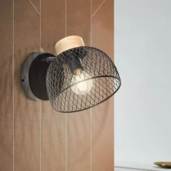 Luminaires Rustiques-Luminaires Brilliant Applique murale Brilliant Thuy Noir, 1 lumière