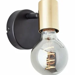 Lampes Dorées-Luminaires Brilliant Applique murale Brilliant Kerry Or, Noir, 1 lumière