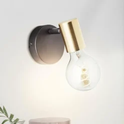 Lampes Dorées-Luminaires Brilliant Applique murale Brilliant Kerry Or, Noir, 1 lumière