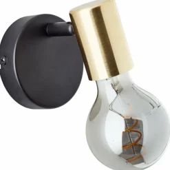 Lampes Dorées-Luminaires Brilliant Applique murale Brilliant Kerry Or, Noir, 1 lumière