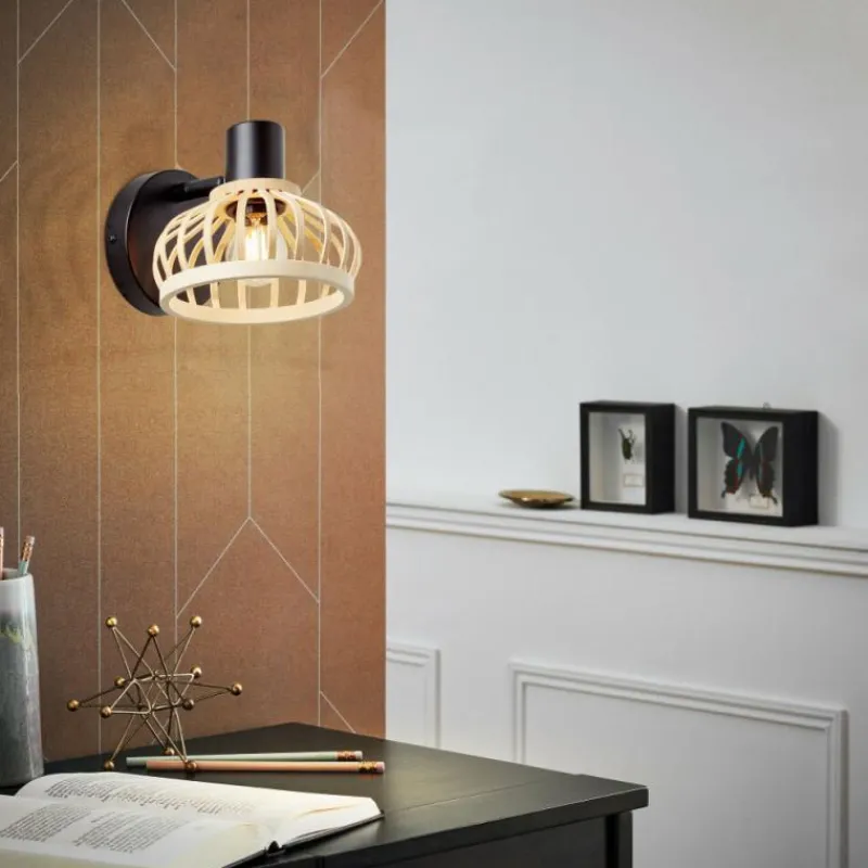 Luminaires Rustiques-Luminaires Brilliant Applique murale Brilliant Norah Noir, 1 lumière