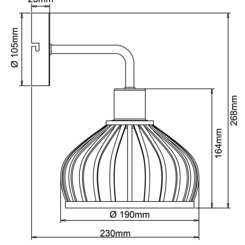 Luminaires Rustiques-Luminaires Brilliant Applique murale Brilliant Norah Noir, 1 lumière