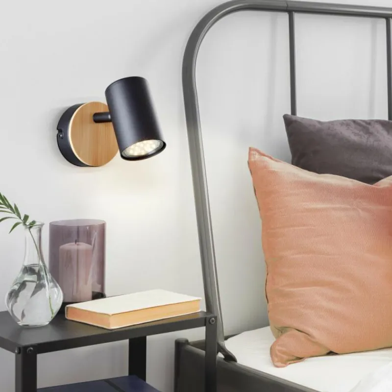 Luminaires Rustiques-Luminaires Brilliant Applique murale Brilliant Niels Brun, Noir, 1 lumière