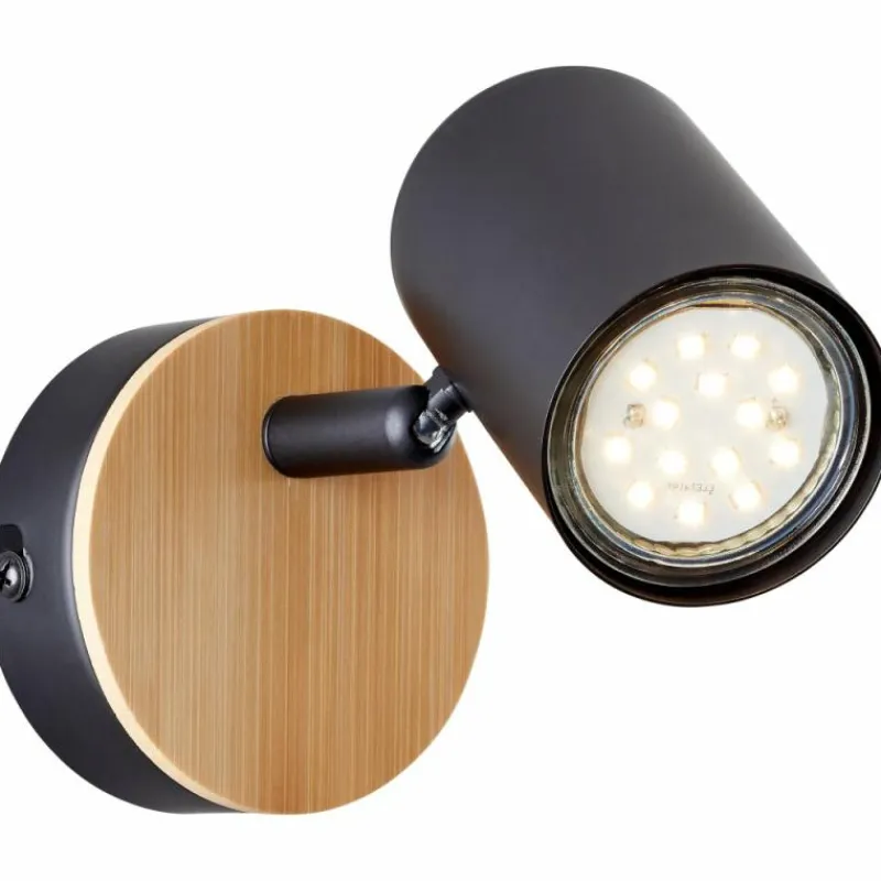 Luminaires Rustiques-Luminaires Brilliant Applique murale Brilliant Niels Brun, Noir, 1 lumière