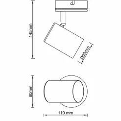 Luminaires Rustiques-Luminaires Brilliant Applique murale Brilliant Niels Brun, Noir, 1 lumière