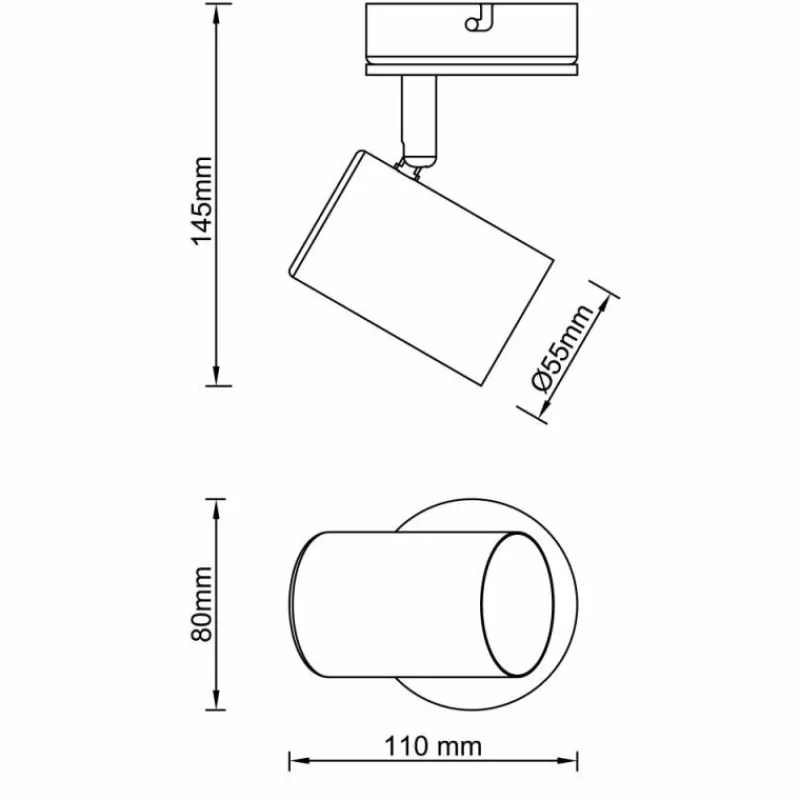 Luminaires Rustiques-Luminaires Brilliant Applique murale Brilliant Niels Brun, Noir, 1 lumière