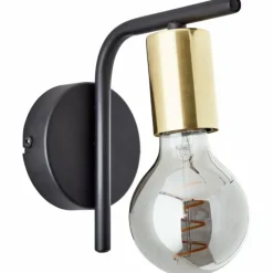 Lampes Industrielles-Luminaires Brilliant Applique murale Brilliant Kerry Laiton, Noir, 1 lumière