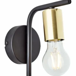 Lampes Industrielles-Luminaires Brilliant Applique murale Brilliant Kerry Laiton, Noir, 1 lumière