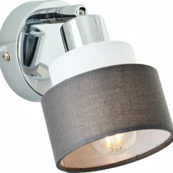 Lampes En Tissu-Luminaires Brilliant Applique murale Brilliant Naples Argenté, 1 lumière