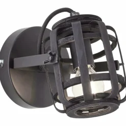 Style Boho-Chic-Luminaires Brilliant Applique murale Brilliant Woodrow Noir, 1 lumière