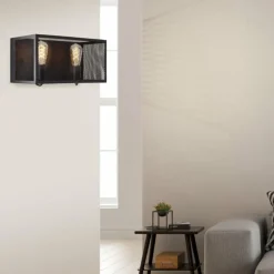 Luminaires Rustiques-Luminaires Brilliant Applique murale Brilliant Maze Noir, 2 lumières