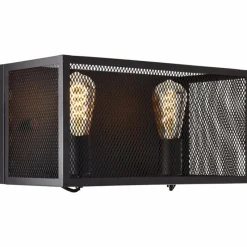 Luminaires Rustiques-Luminaires Brilliant Applique murale Brilliant Maze Noir, 2 lumières