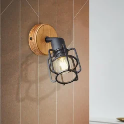 Luminaires Scandinaves-Luminaires Brilliant Applique murale Brilliant Gwen Bois foncé, 1 lumière