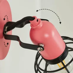 Lampes Vintages & Rétros-hofstein Applique murale Builako Rose, Noir, 1 lumière